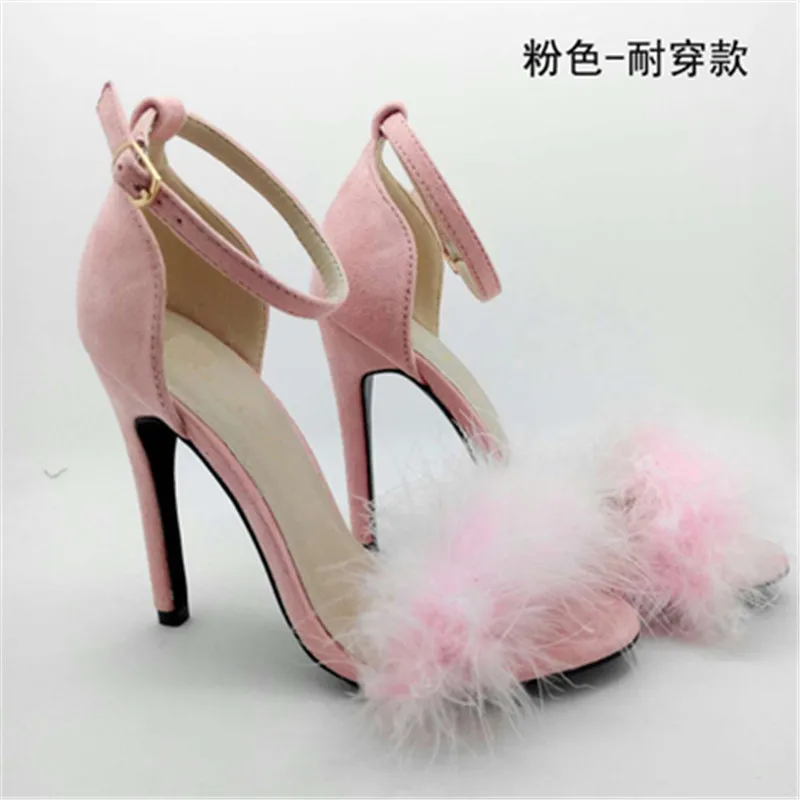 

Buckle Strap PU Ankle Strap Pointed Toe Pumps Sexy Platform Sandals Super High Thin Heels Summer Fashion Breathable Women Shoes
