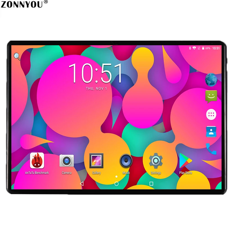 2019 Tablet PC 2.5D Steel Screen 10.1 inch Android 8.0 3G Call 4GB/32GB OcTA Core OTG GPS FM Bluetooth WiFi Dual SIM Tablet PC
