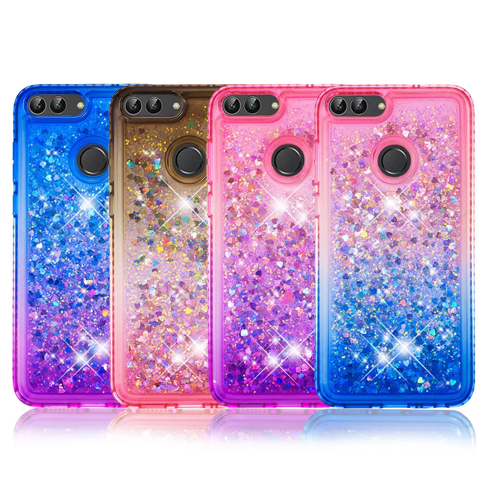 Herbests Compatible with Huawei P Smart 2019 Case for Girls Glitter Diamond Rhinestone Luxury Sparkly Bling Electroplating Soft Clear Ultra-Thin Silicone Gel Rubber Back Cover,Black