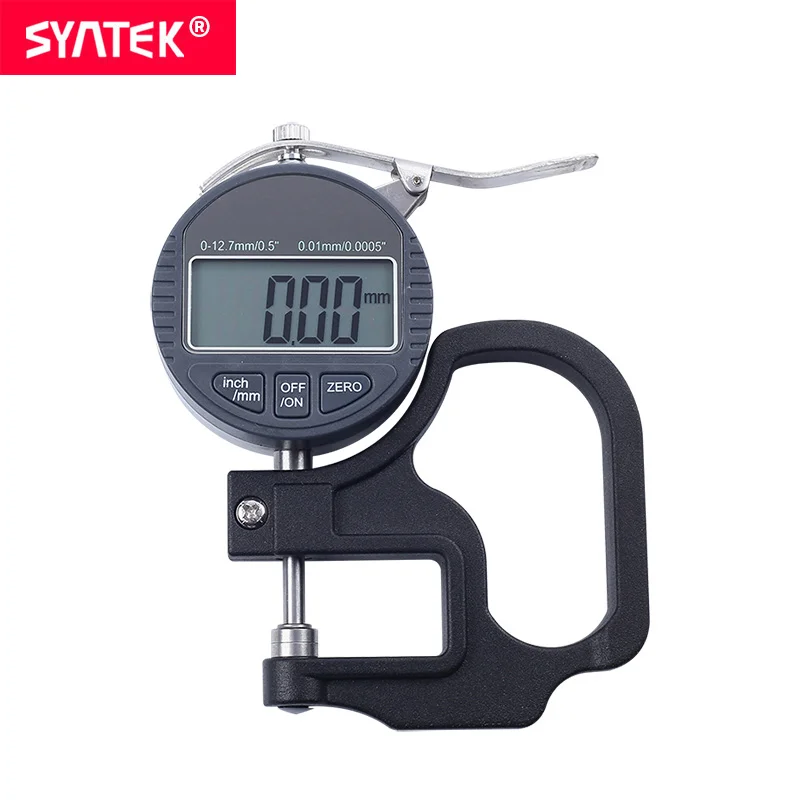 

Syntek 0.5" 1" Electronic Digital Thickness Gauge 0.01/0.001mm Micron Thickness Indicator Digital Flat Head Thickness Meter CE