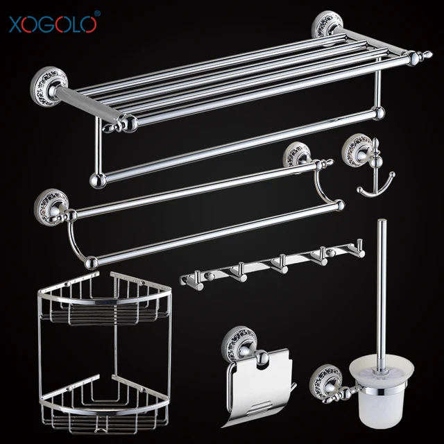 Xogolo Chrome Brushed Copper Bathroom Accessories Bath Towel Shelf Xogolo Chrome Brushed Copper Bathroom Accessories Bath Towel Shelf Bar Paper Holder Cloth Hook Whole And Retail
