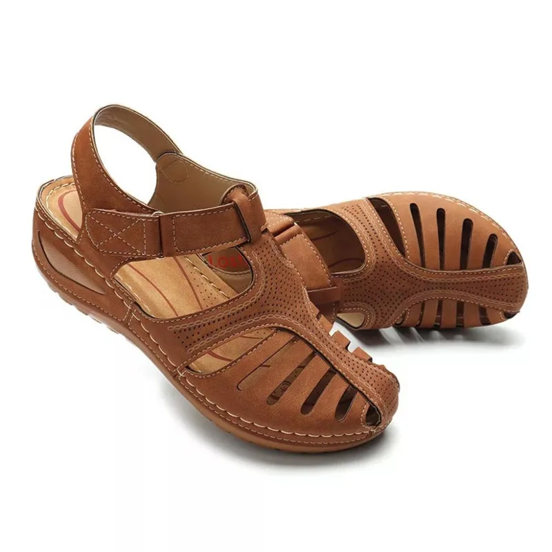 BEYARNESummer/удобные женские сандалии с круглым носком для отдыха; обувь на мягкой подошве; sandalias de verano para mujer