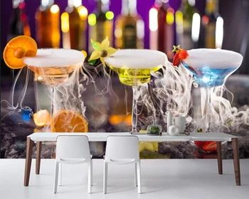 

Papel de parede Cocktail Fruit Stemware Food photo Mixed drink wallpaper living room sofa TV background bar restaurant 3d mural