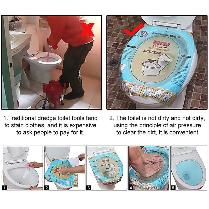 

Home Bathroom Toilet Seat Lifters Super Pressure Plunger Toilet Pressure Principle BOOM Clear Simple and Cheap Operation Sheet