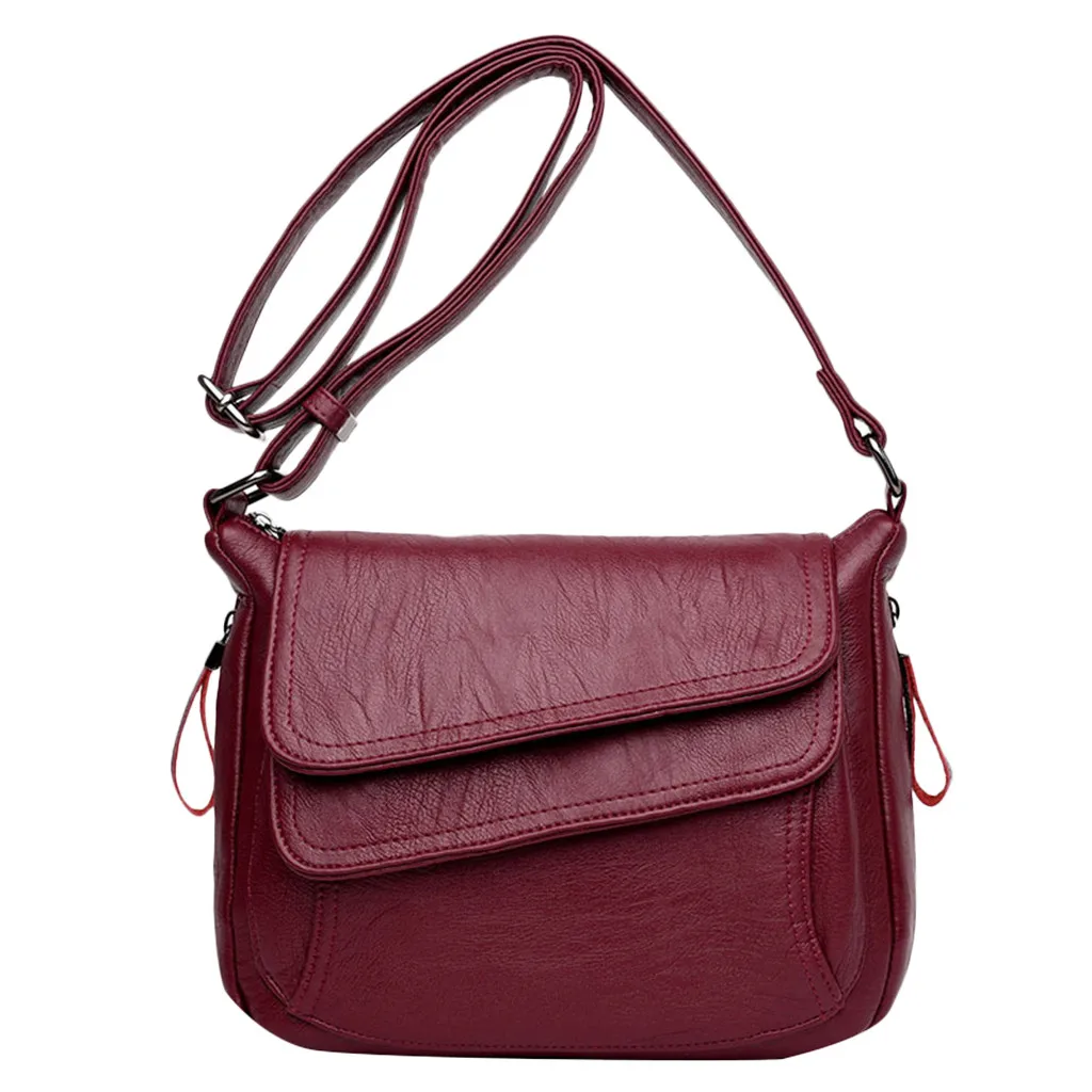 Модная женская Роскошная мягкая Универсальная кожаная сумка-мессенджер женская сумка через плечо женские кожаные сумки - Цвет: Wine