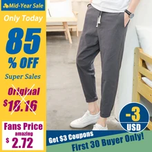 Мужские брюки из хлопка, повседневные летние леггинсы с эластичной резинкой на талии, облегающие брюки размера M-4XL, весенние мужские штаны, китайская одежда