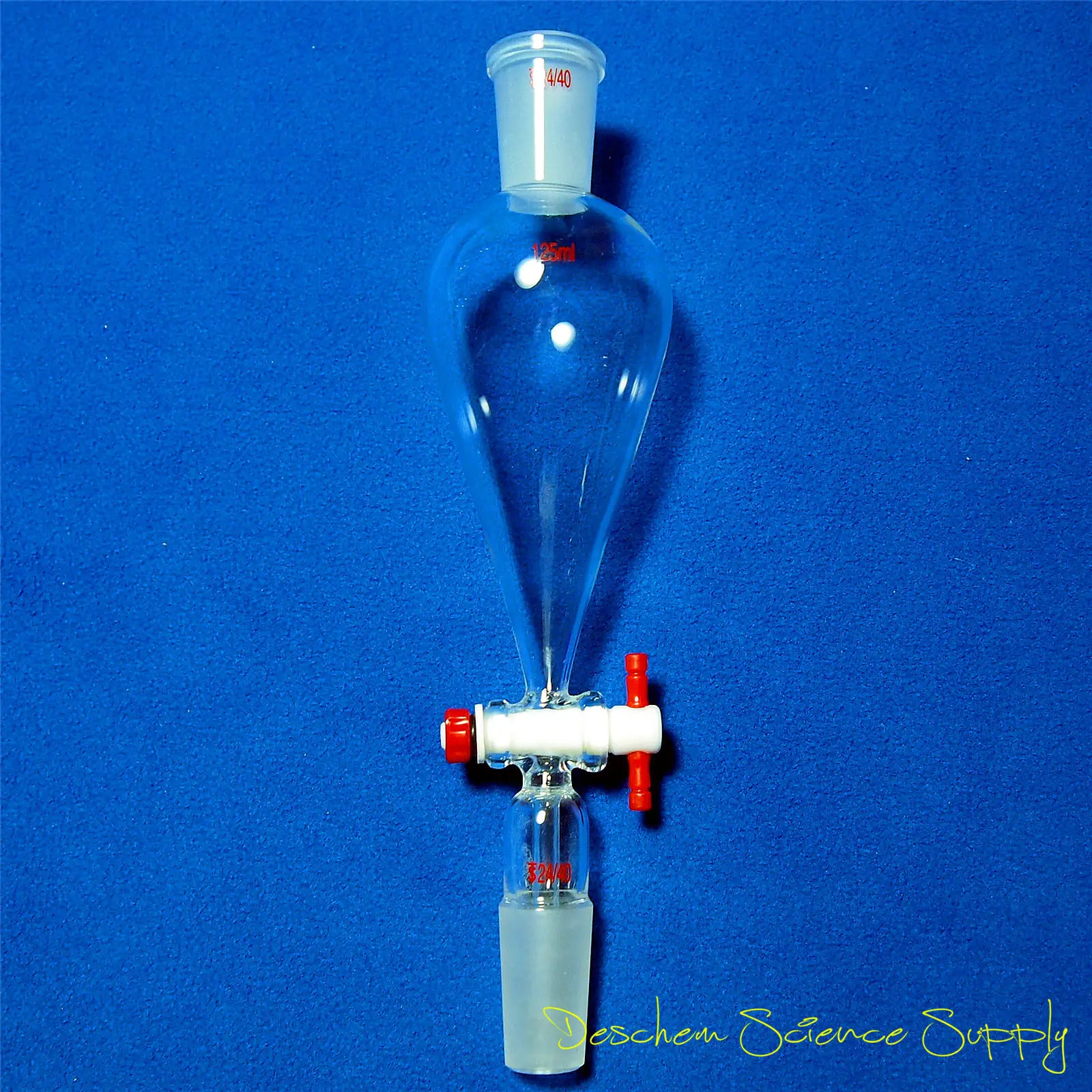 

250ml,24/40,Lab Glass Pyriform Separatory Funnel,Pear Shape,PTFE Stopcock