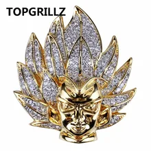 TOPGRILLZ Супер Saiyan кулон ожерелье ледяной из хип хоп/панк Шарм цепи