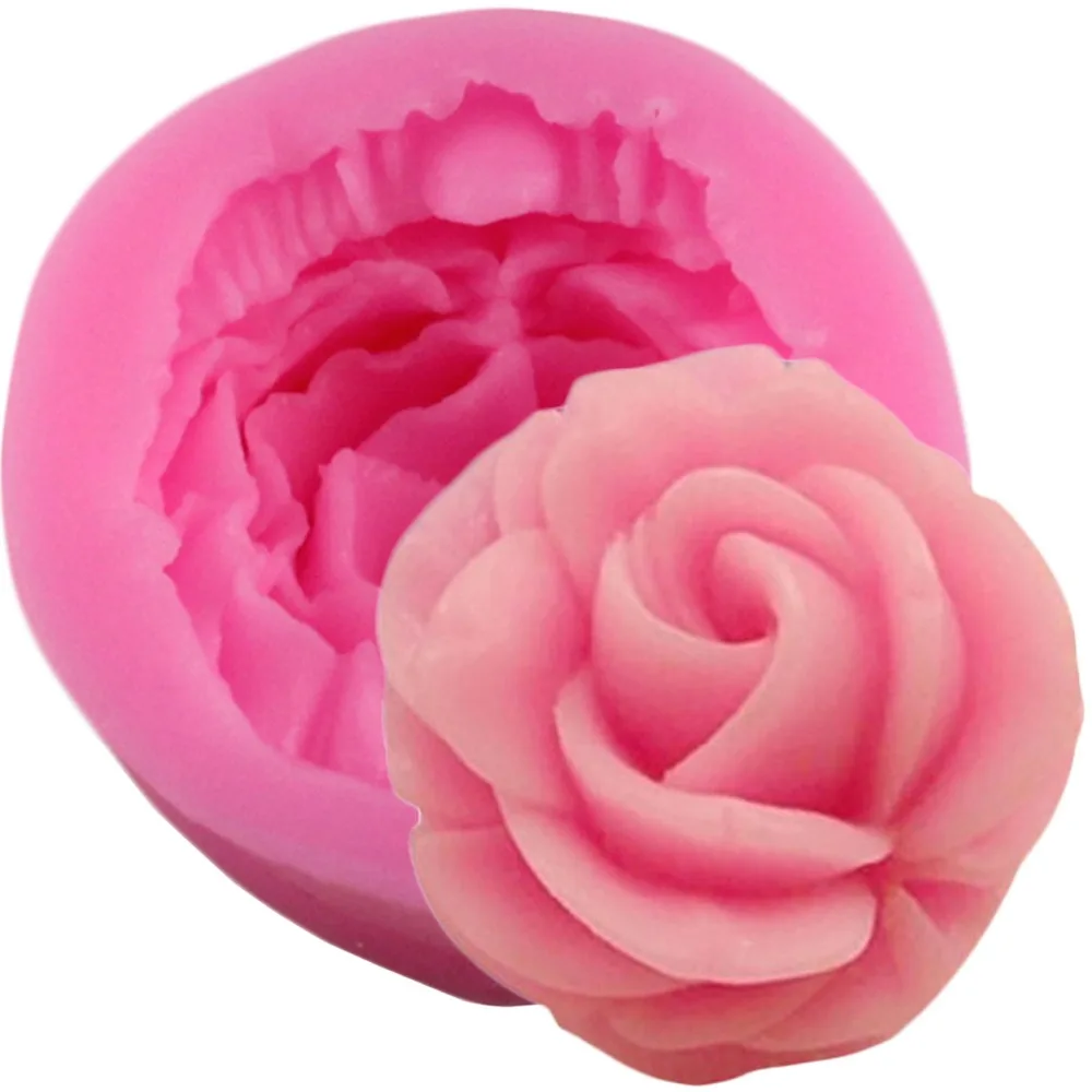 

3D Flower Bloom Rose Form Fondant Silicone Soap Cake Mold Cupcake Candy Chocolate Cake Decoration Tool Baking Lace Moulds