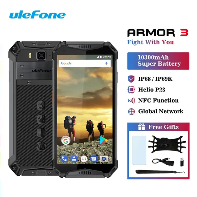 Special Price Ulefone Armor 3 IP68 Waterproof Mobile Phone 4GB+64GB 10300mAh 5.7" FHD+ Octa Core helio P23 Android Global Version Smartphone
