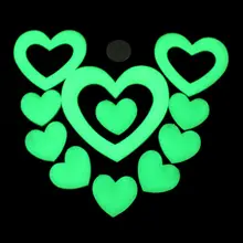 SAILEROAD/12 шт./пакет светятся в темноте звезды Романтический Сердце светящиеся наклейки стерео 3D флуоресцентный любящее сердце наклейки для подарка