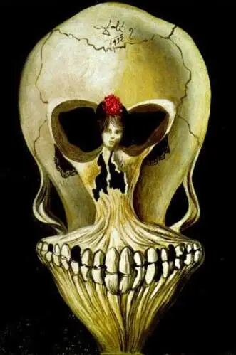 

Salvador Dali Gothic Skull SILK POSTER Decorative painting 24x36inch
