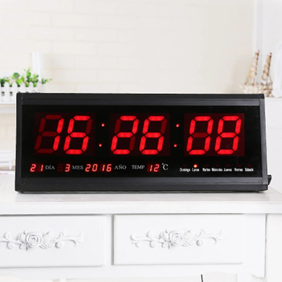 

Large Digital Wall Clock Modern Design Big Screen HD LED Electronic Clocks with Thermometer Table Clock Wall Watch Home Decor