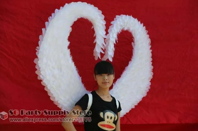 Пользовательский высокое качество взрослых Ангел Перо крылья для модели показывают для выступления Любовь форме сердца EMS 105 см