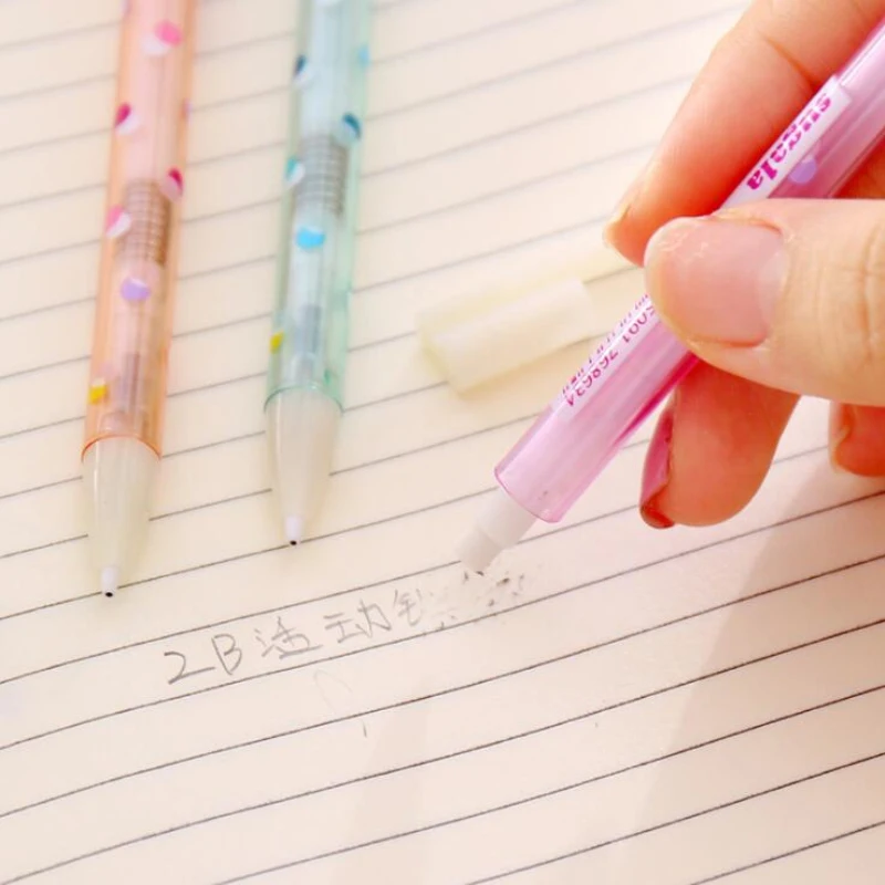 Карандаш механический в горошек с ластиком 0 5/0 7 мм|mechanical pencil|pencil for kidspencil with eraser |