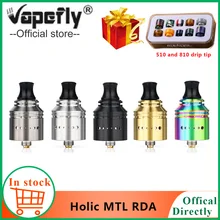 Free gift Electronic Cigarette RDA Vapefly Holic MTL RDA E Cigarette Single Coil Building 22.2mm RDA Top Filling Vape atomizer