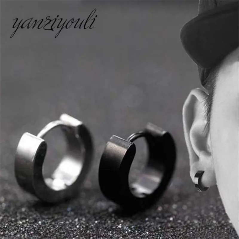 Модные 1 пара крутых мужских сережек в стиле панк из нержавеющей стали для пирсинга, круглые мужские сережки-гвоздики, серебряные ювелирные изделия Oorbellen Kolczyki BOY
