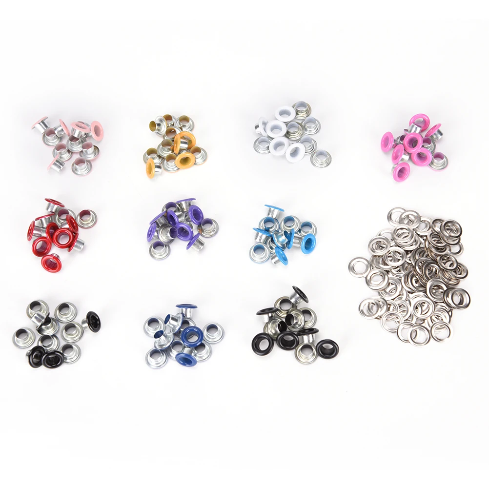 wholesale 100*Metal eyelets 4.5mm Multicolor Scrapbook Eyelet Random Mixed Color Metal eyelets