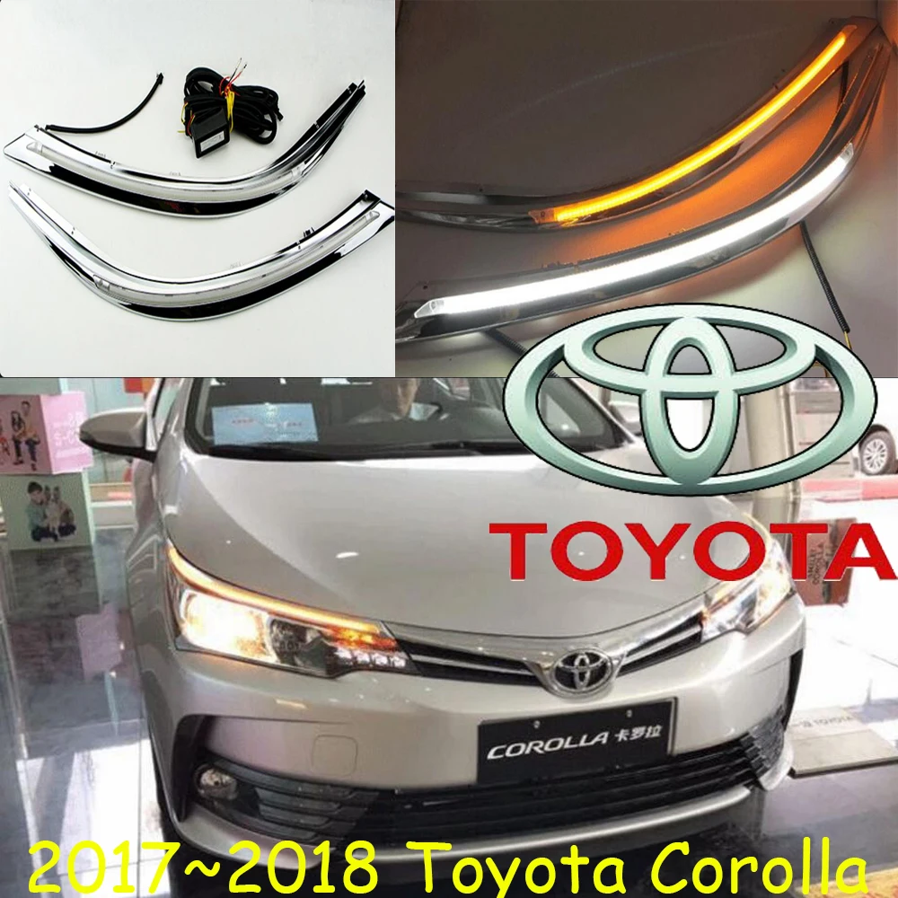 Car styling,2017year,corolla daytime light,chrome,LED,Free ship!corolla ...