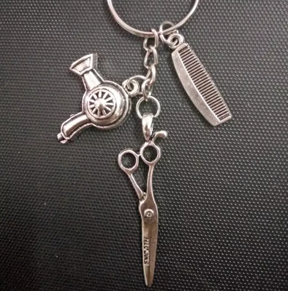 Hairdresser gift Key chain 25mm Key Chain Rings Charms