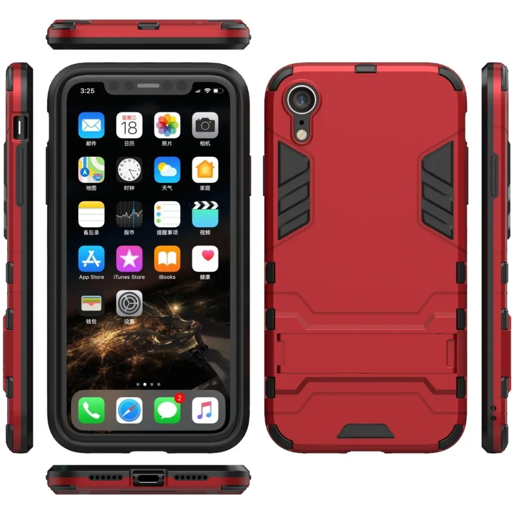 Best 100pcs/lot 2 in 1 Hybrid Shockproof cover Armor Case For Iphone Xs max Xr X 8 7 6 plus 5 0
