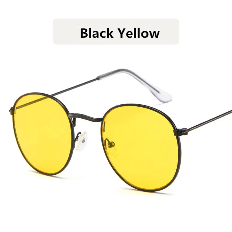 Занавес Gafas De Sol Mujer модные Овальные Солнцезащитные очки для женщин маленькая оправа стимпанк Ретро Солнцезащитные очки женские Oculos De Sol UV400 - Цвет линз: black yellow