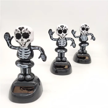

3PCS Car Interior Ornaments Halloween Funny Skeleton Cartoon Plastic Shaking Head Figure Car accessory Auto Decaration