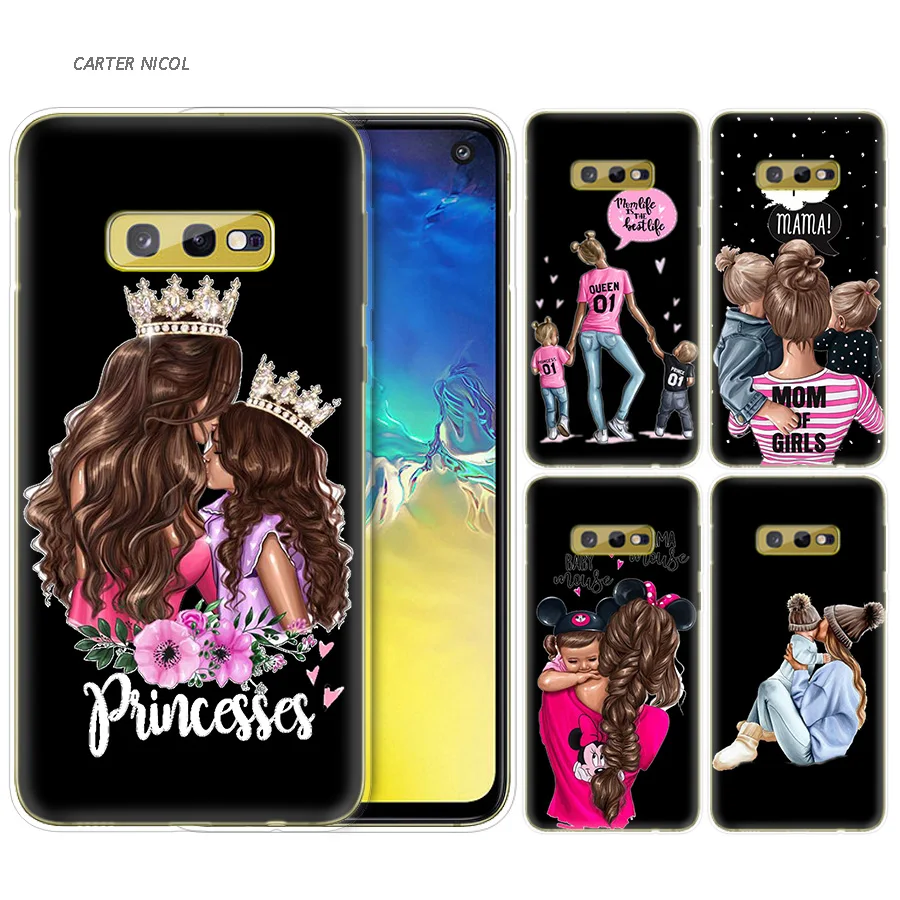 

Silicone Case for Samsung Galaxy S10 S10e S8 S9 J4 J6 A6 A8 Plus 5G M30 M20 M10 A50 A30 A10 Cover Mom and Baby Dad