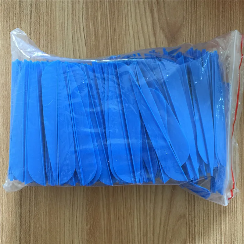 

200PCS 4 Inch Blue Water Drop TPU Plastic Vane Feather Fletch Arrows Archery For Yourself Hunting And Shooting Outdoors
