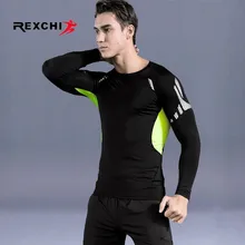 Men Sports Quick Drying Long Sleeves Compression Underwear Outdoor Running Jogging Clothes Gym font b Fitness