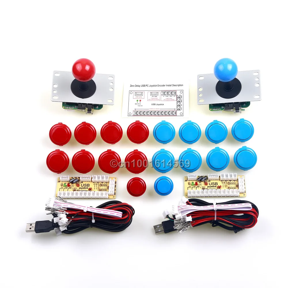 

Arcade Joystick PC Computer Game 2 x Reyann Start Push Button + 16 x Sanwa OBSF-30 Button + USB Encoder To MAME Arcade Games DIY