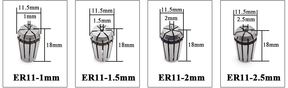 ER11 7 шт. 13 шт. 1-7 мм цанговый патрон инструмент Биты Пружинные цанговые патроны держатель инструмента для ЧПУ гравировальный станок и фрезерный токарный станок