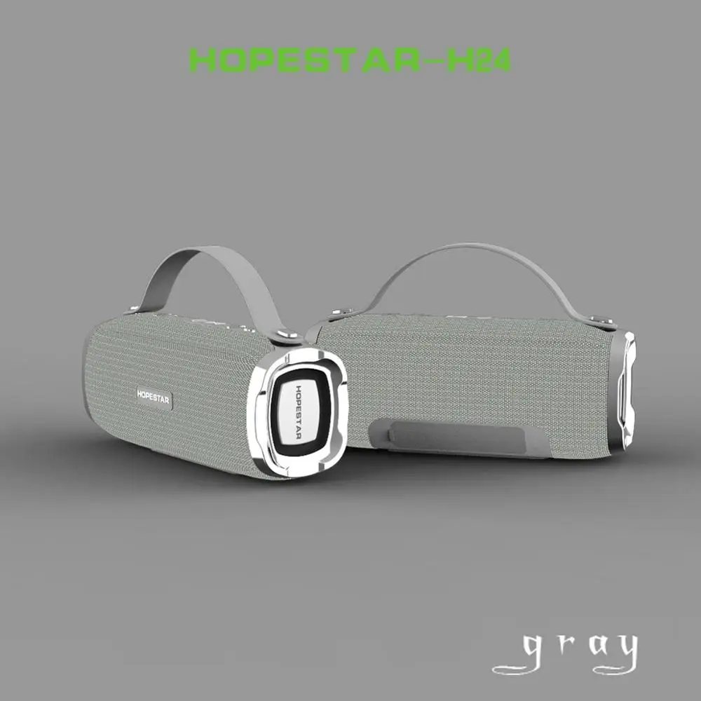 EStgoSZ Hopestar H24 Portable Wireless Bluetooth Speaker Outdoors Waterproof full range Loudspeaker Stereo Support speakers - Цвет: Серый