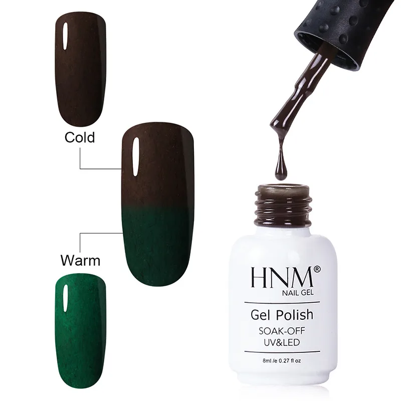 HNM изменение цвета термальный Факс мех УФ-гель для ногтей 8 мл Краска Gellak верхняя основа грунтовка Гель-лак светодиодный Гель-лак - Цвет: 9109