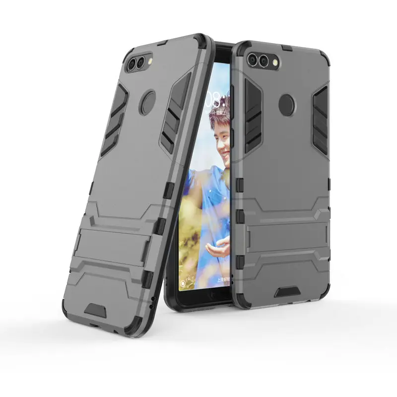 

Armor ShockProof Case For Huawei Y9 2018 3D Shield PC+Silicone Phone Case Cover For Huawei Enjoy 8 Plus Case Fundas Capa Coque