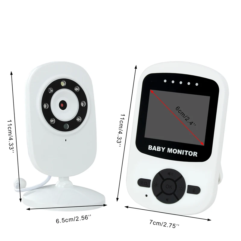 Детский спальный монитор 2," ЖК-видео с камерой VOX режим ГГц двухполосный режим разговора Ночное Видение 4 колыбельные контроль температуры