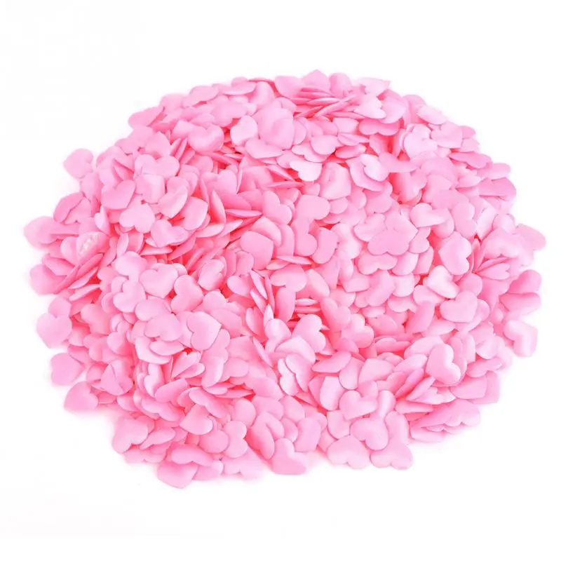 1000 шт искусственный полиэстер розовый цветок лепестки в форме сердца белый красный и розовый лепестки роз Свадебные украшения - Цвет: Светло-розовый