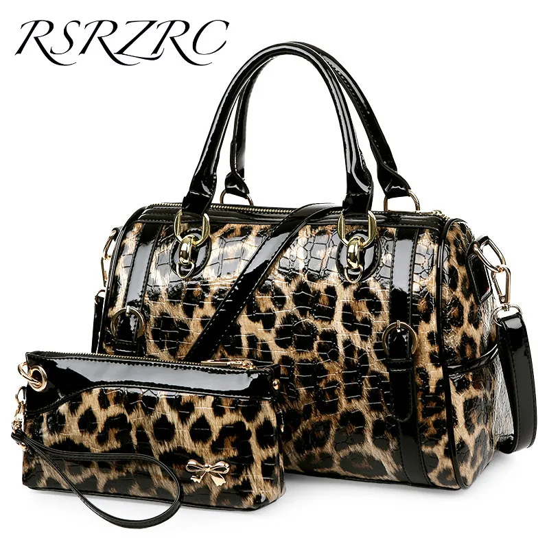 

2017 New Women Barrel-shaped Tote Bags Female PU Leather Leopard Handbags European Style Crossbody Bags for Women Composite Bags