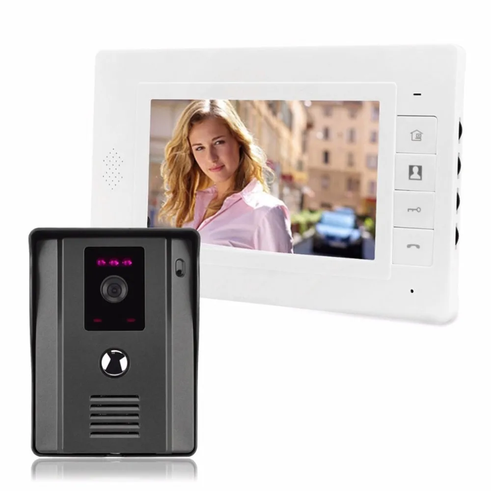 

7" Color Video Door Phone Video Intercome Doorbell IR Night Vision Rainproof Security Camera Doorbell Kit Home Surveillance