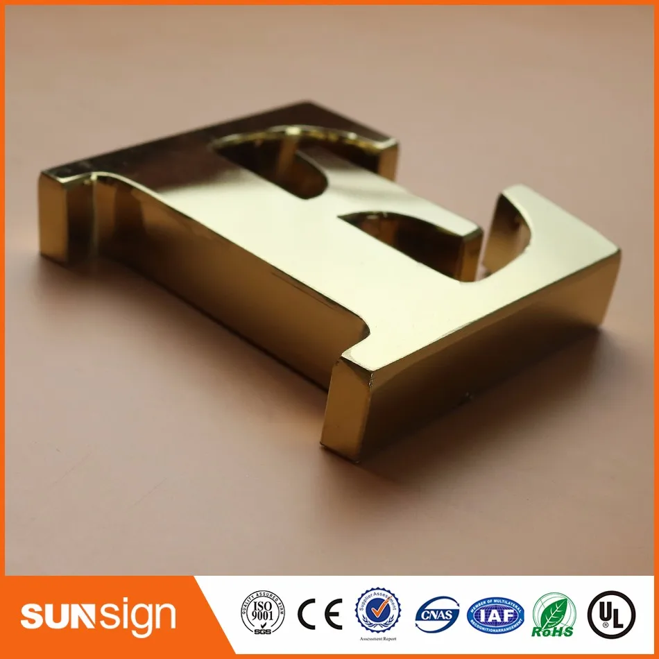 Advertising Brushed Stainless Steel channel letter Metal Sign