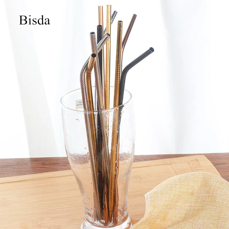

Wholesale Metal Straws 100 PCS Reusable Colorful Stainless Steel Drinking Straw Brush For 20 30oz Rambler Tumbler Bar Accessorie