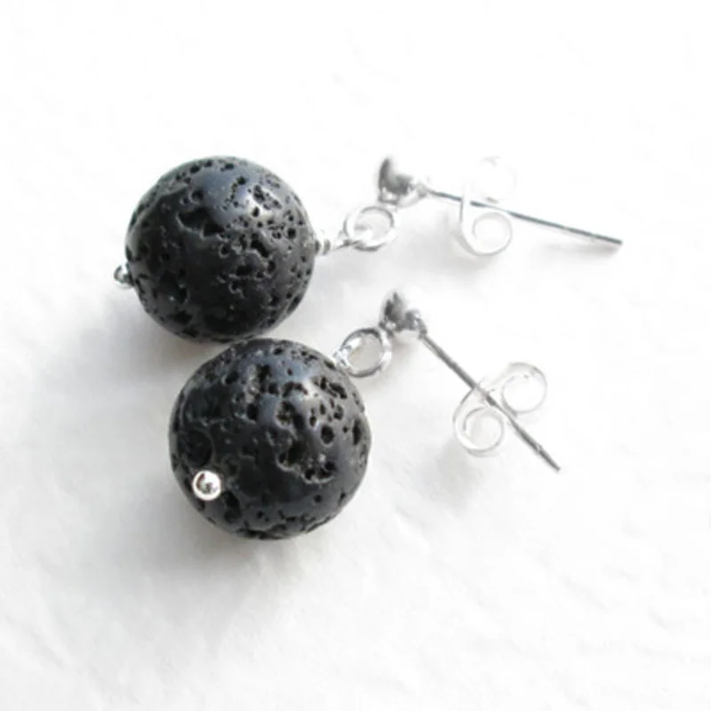 

10pairs) Lava Stone Essential Oil Diffuser Earrings Aromatherapy Jewelry Minimalist Lava Rock Stone perfume Diffuser Earrings
