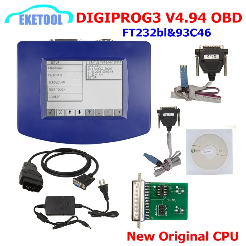 Digiprog 3 V4.94 FTDI FT232RL 93C46 программатор одометра III OBD кабель с ST01 ST04 многоязычный Digiprog3