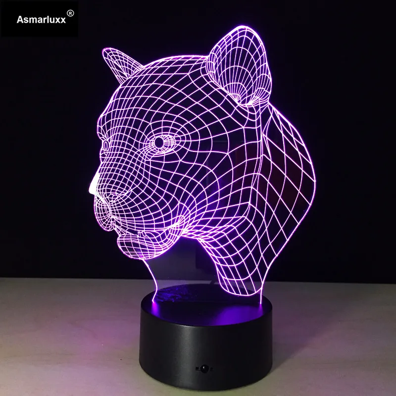 Леопард таблице Иллюзия животных свет в ночь Luces Decorativas RGB лампада De LED Рождество Аксессуары для дома подарок на день рождения