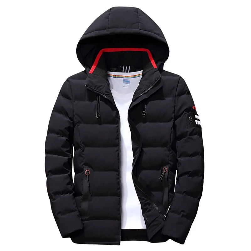 discounted  drop shipping New Fashion Men Winter Jacket Coat Hooded Warm Mens Winter Coat Casual Slim Fit Stude