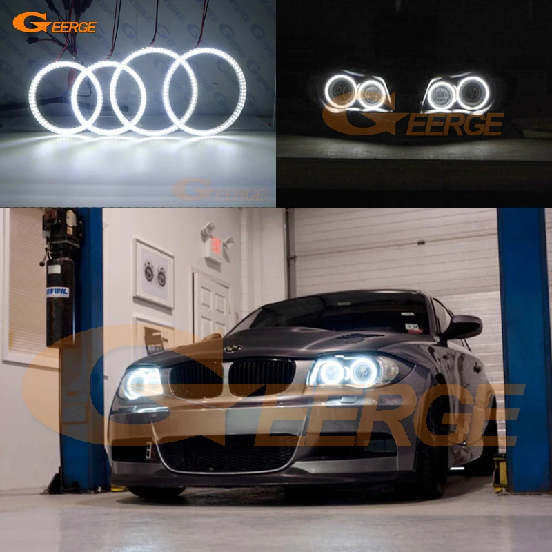 Для хэтчбеков BMW серий 1 E81 E82 E87 E88 2004-2012 ксенон превосходное led Ангельские глазки ультра яркий 3528 SMD led Ангельские глазки комплект DRL