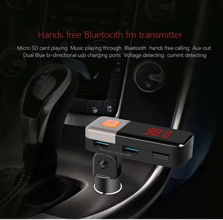 FM передатчик BC11 Bluetooth автомобильный набор, свободные руки, с громкой связью MP3 музыкальный плеер двойной зарядное устройство usb 5В 2.1A