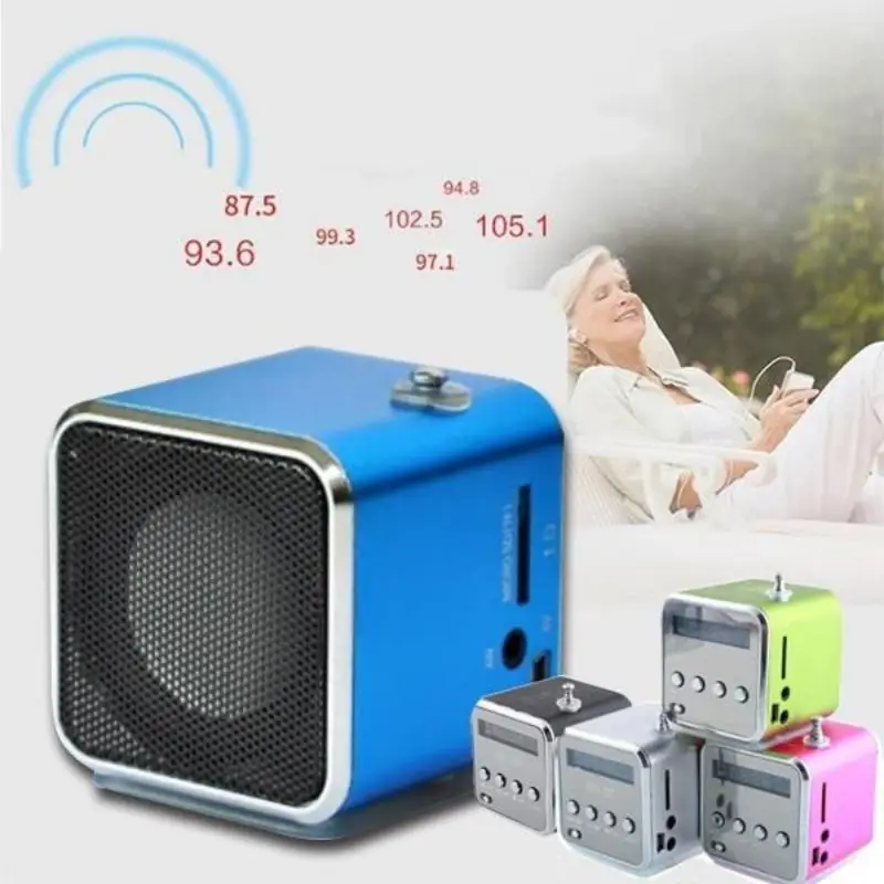 Портативный мини динамик TD V26 MP3 музыкальный плеер с ЖК поддержкой fm радио Micro TF SD
