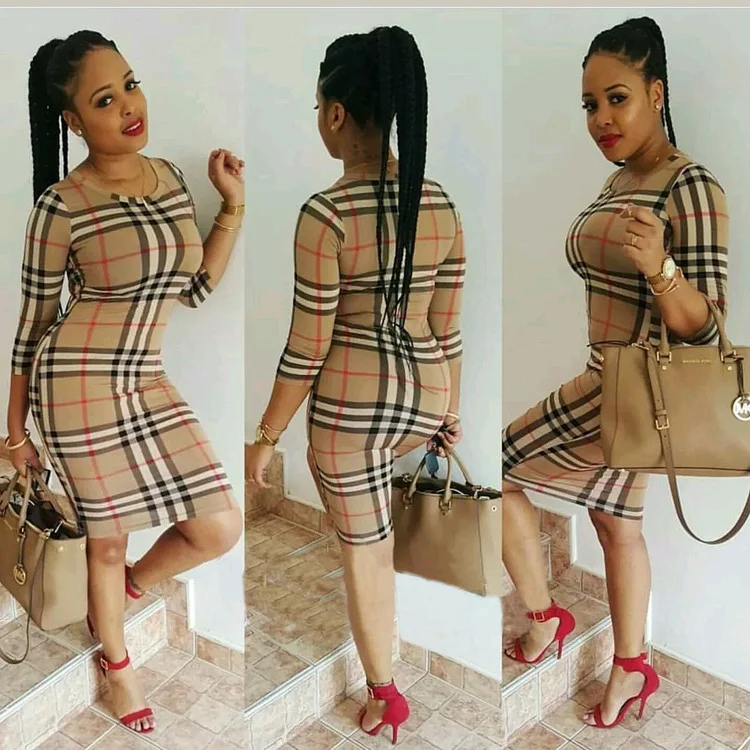 burberry print bodycon dress