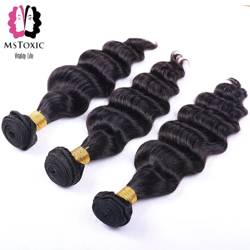 Mstoxic Loose Deep Wave 3 Bundles Non Remy Brazilian Hair Weave Bundles 100% Human Hair Bundles Natural Color 8-28inch Mstoxic Loose Deep Wave 3 Bundles Non Remy Brazilian Hair Weave Bundles 100% Human Hair Bundles Natural Color 8-28inch